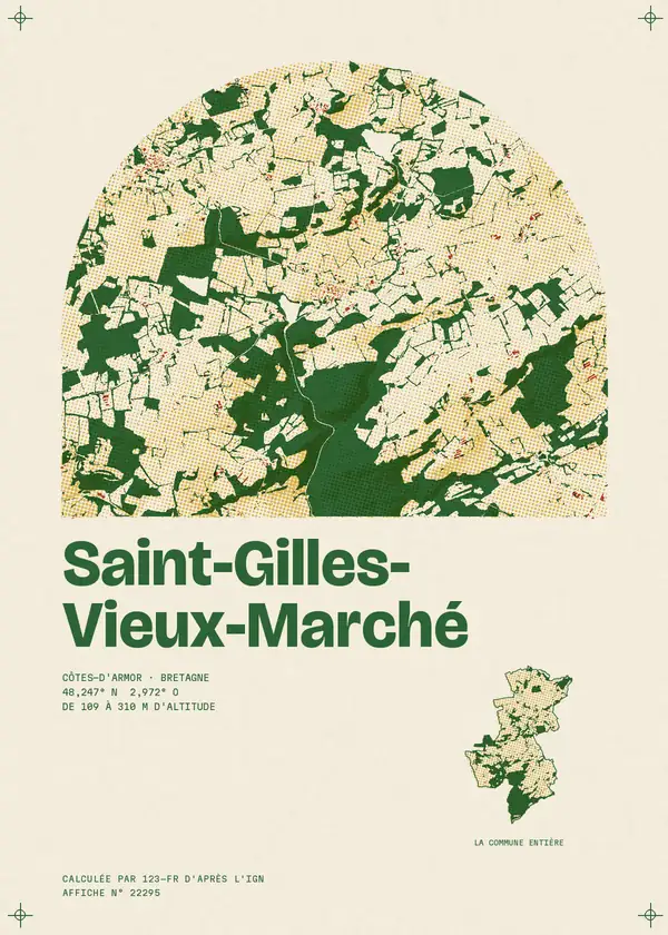 Affiche de Saint-Gilles-Vieux-Marché, calculée par 123-fr d'après l'IGN