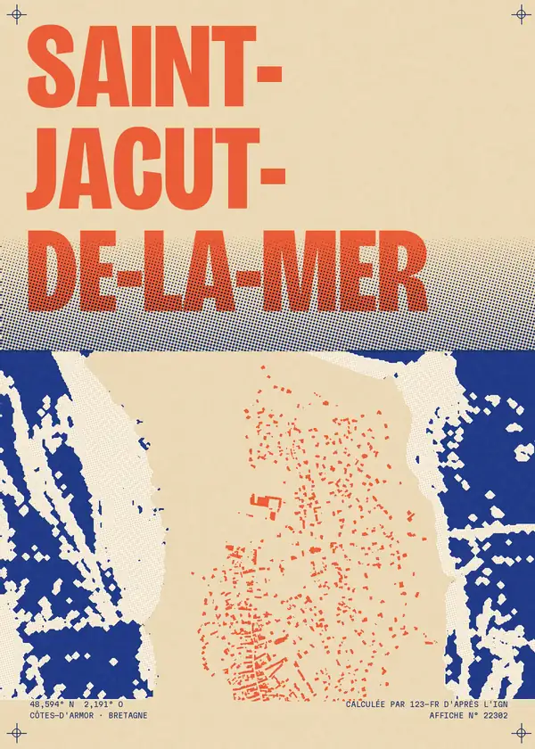 Affiche de Saint-Jacut-de-la-Mer, calculée par 123-fr d'après l'IGN
