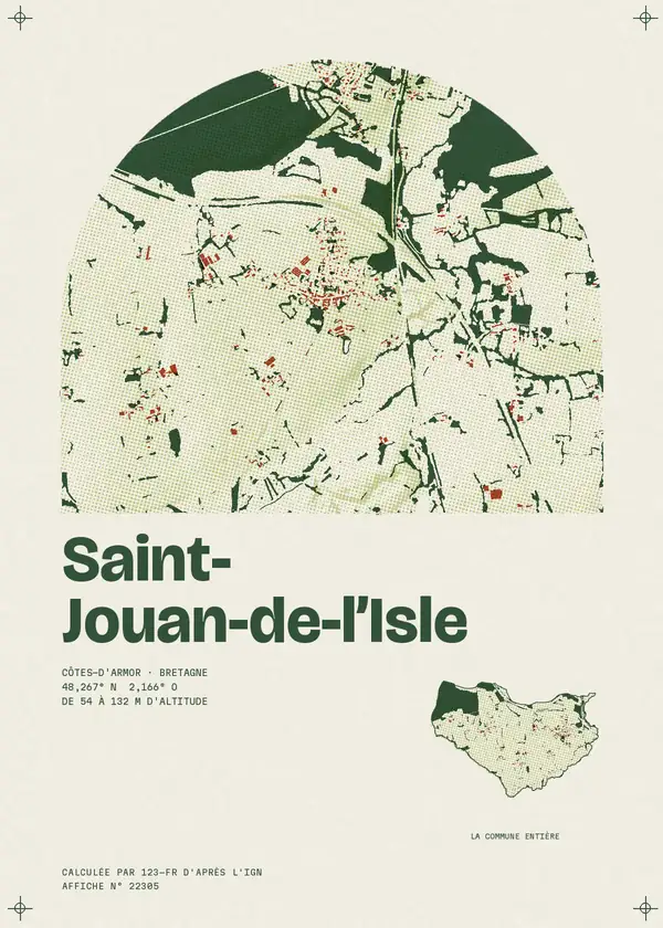 Affiche de Saint-Jouan-de-l'Isle, calculée par 123-fr d'après l'IGN