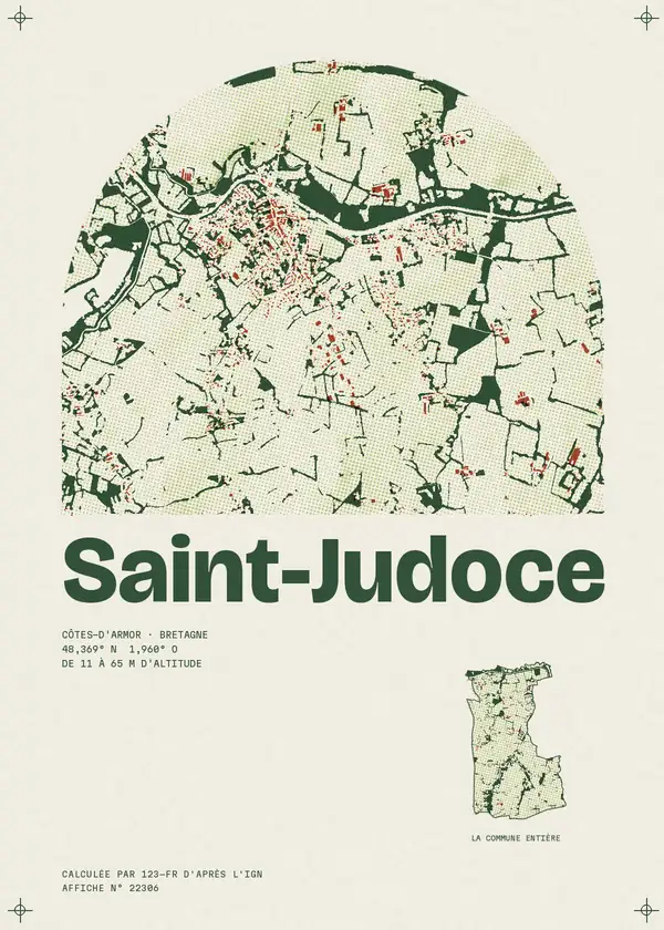 Affiche de Saint-Judoce, calculée par 123-fr d'après l'IGN