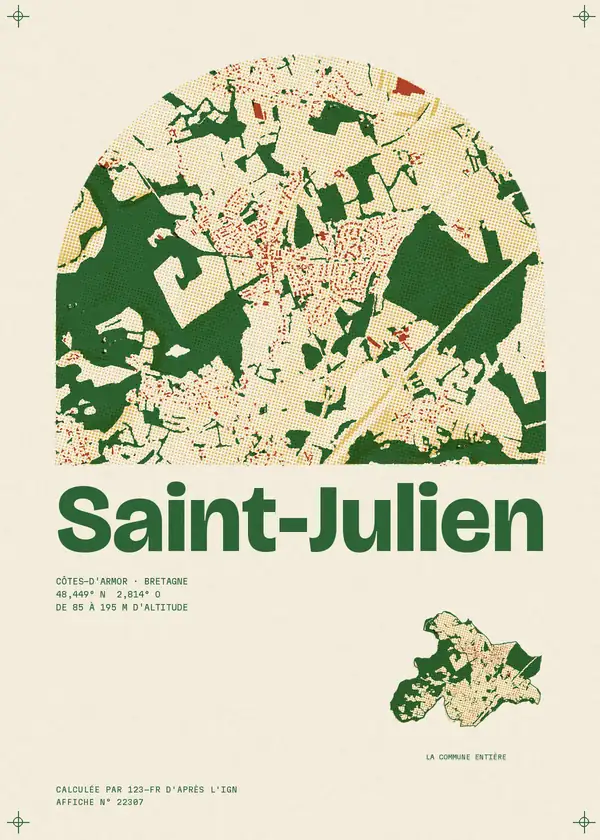 Affiche de Saint-Julien, calculée par 123-fr d'après l'IGN