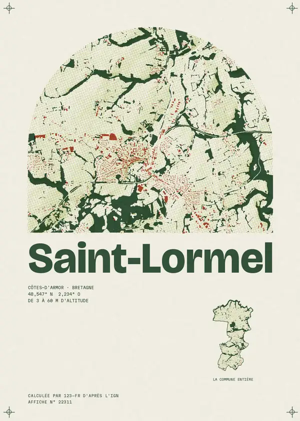 Affiche de Saint-Lormel, calculée par 123-fr d'après l'IGN