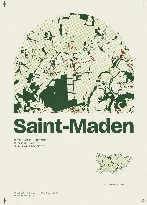 Affiche de Saint-Maden, calculée par 123-fr d'après l'IGN