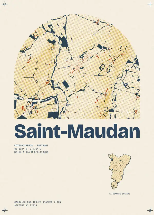 Affiche de Saint-Maudan, calculée par 123-fr d'après l'IGN