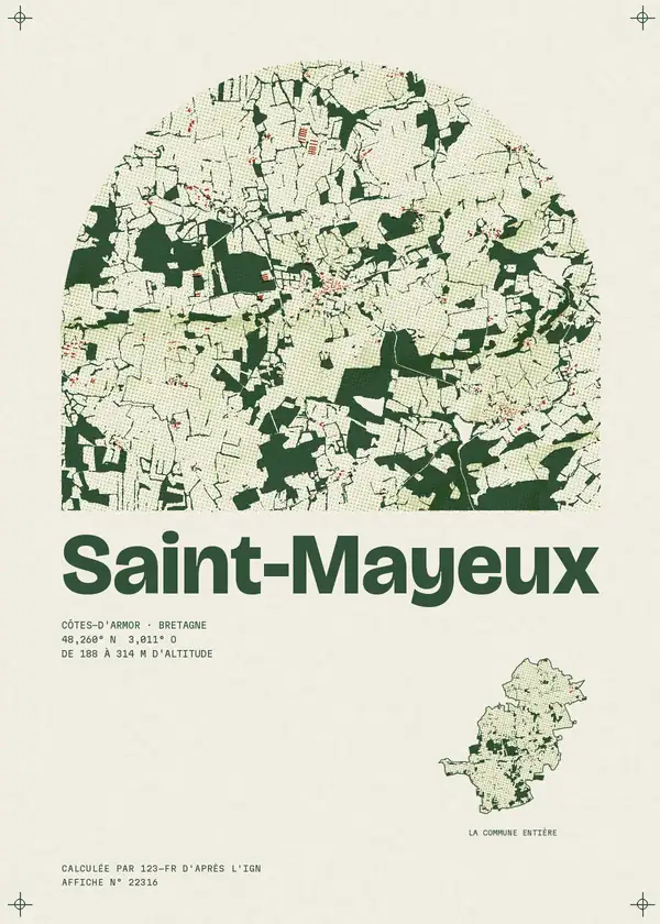 Affiche de Saint-Mayeux, calculée par 123-fr d'après l'IGN