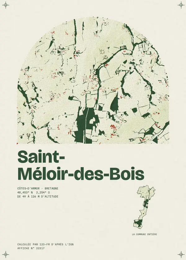 Affiche de Saint-Méloir-des-Bois, calculée par 123-fr d'après l'IGN
