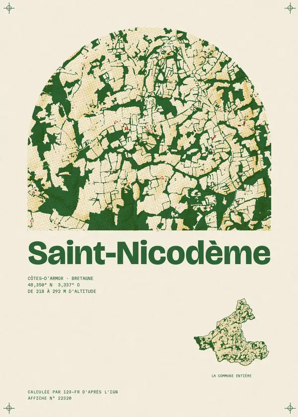 Affiche de Saint-Nicodème, calculée par 123-fr d'après l'IGN