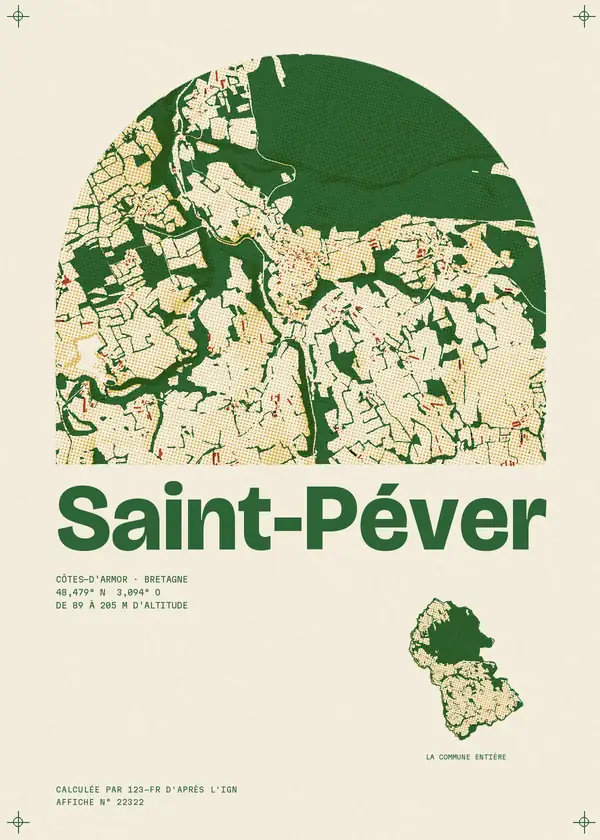 Affiche de Saint-Péver, calculée par 123-fr d'après l'IGN