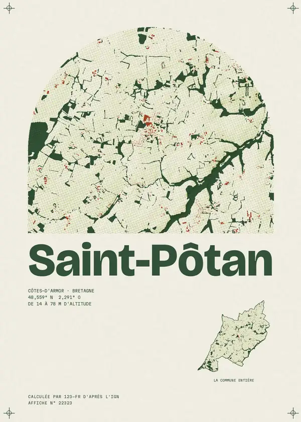 Affiche de Saint-Pôtan, calculée par 123-fr d'après l'IGN