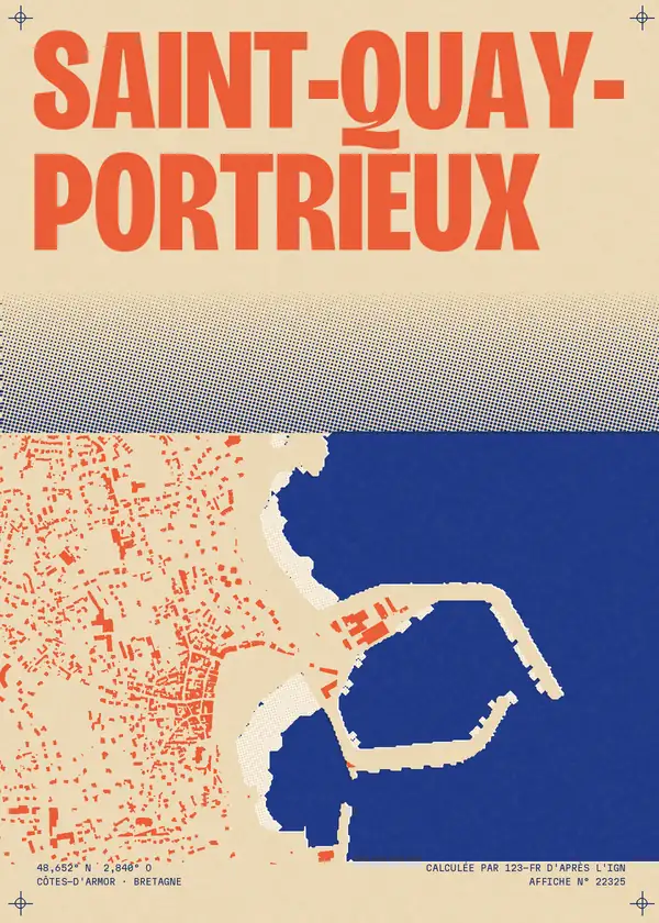 Affiche de Saint-Quay-Portrieux, calculée par 123-fr d'après l'IGN