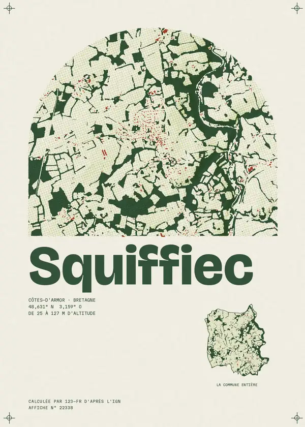 Affiche de Squiffiec, calculée par 123-fr d'après l'IGN