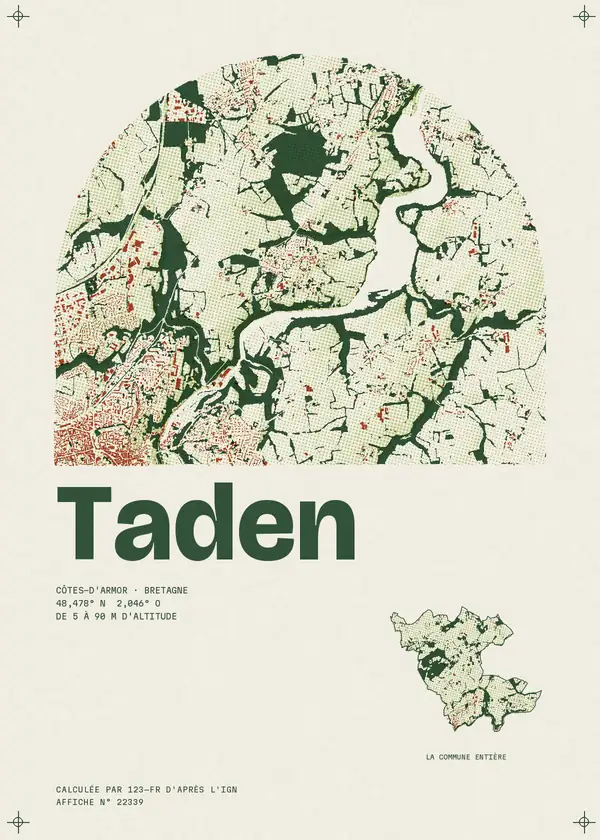 Affiche de Taden, calculée par 123-fr d'après l'IGN