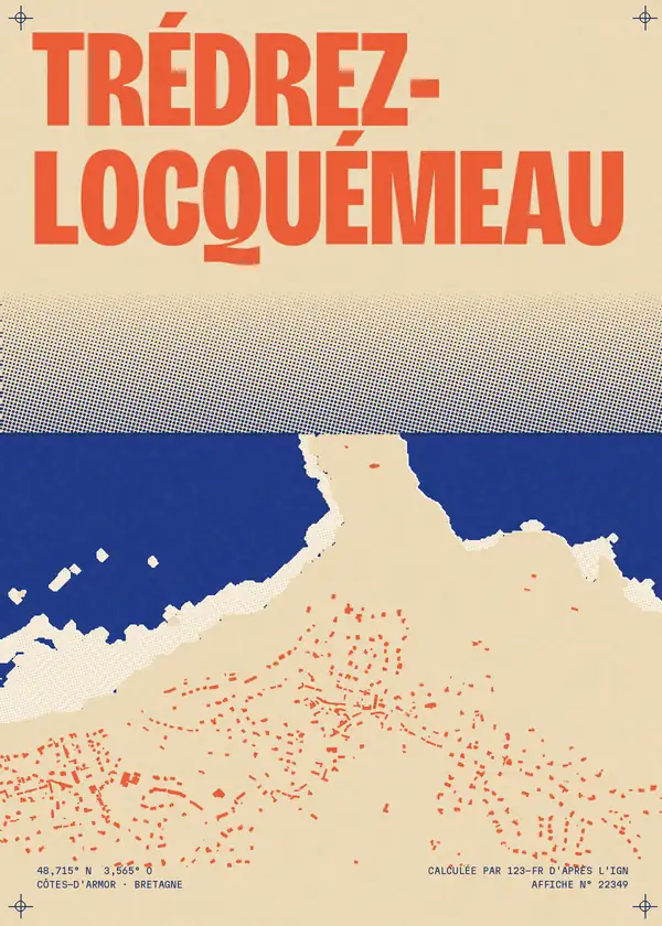 Affiche de Trédrez-Locquémeau, calculée par 123-fr d'après l'IGN