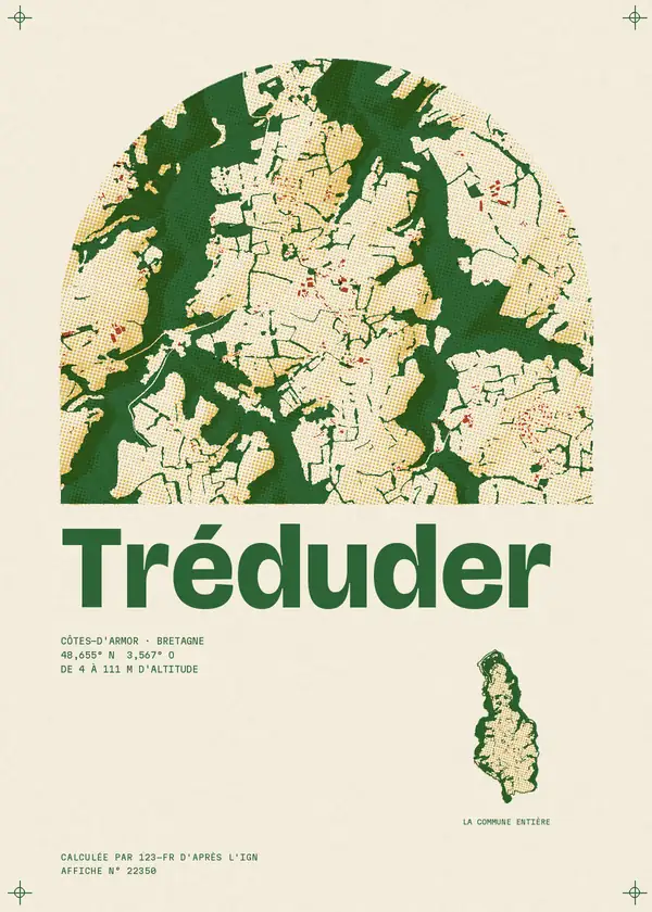 Affiche de Tréduder, calculée par 123-fr d'après l'IGN