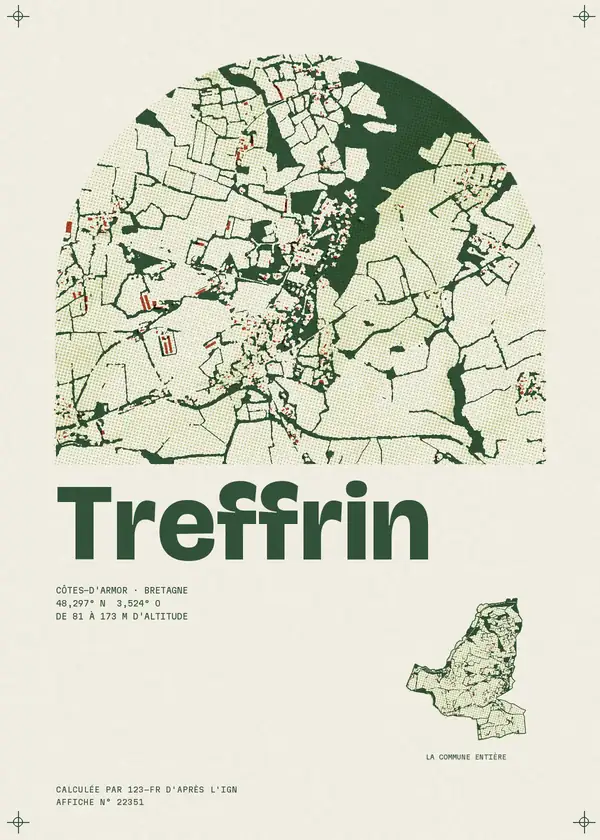 Affiche de Treffrin, calculée par 123-fr d'après l'IGN