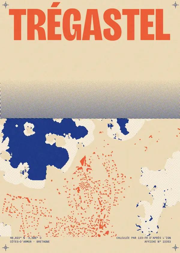 Affiche de Trégastel, calculée par 123-fr d'après l'IGN