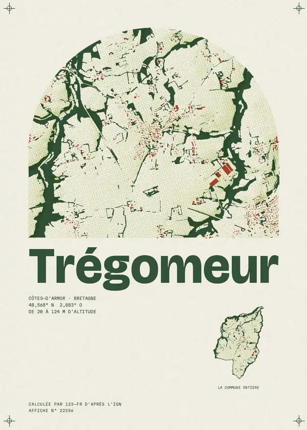 Affiche de Trégomeur, calculée par 123-fr d'après l'IGN