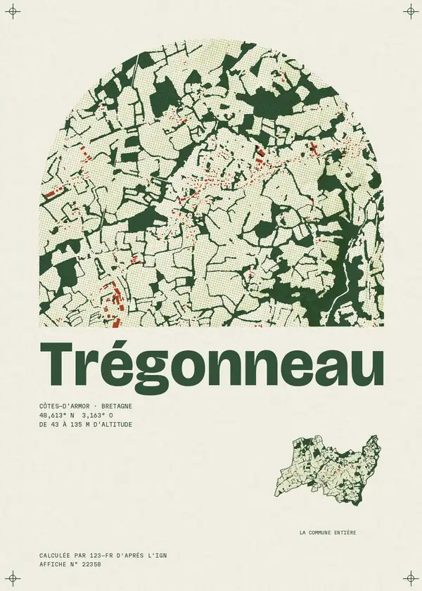 Affiche de Trégonneau, calculée par 123-fr d'après l'IGN