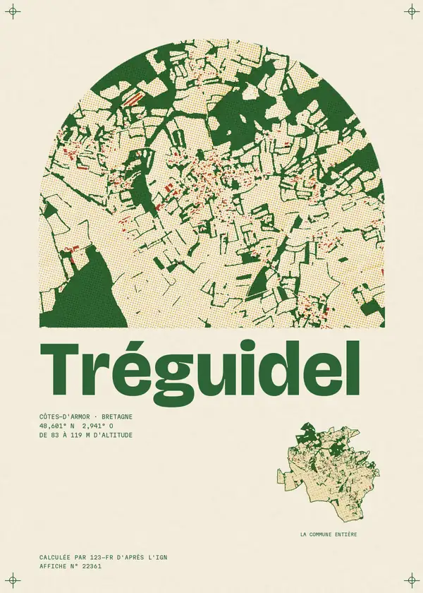 Affiche de Tréguidel, calculée par 123-fr d'après l'IGN