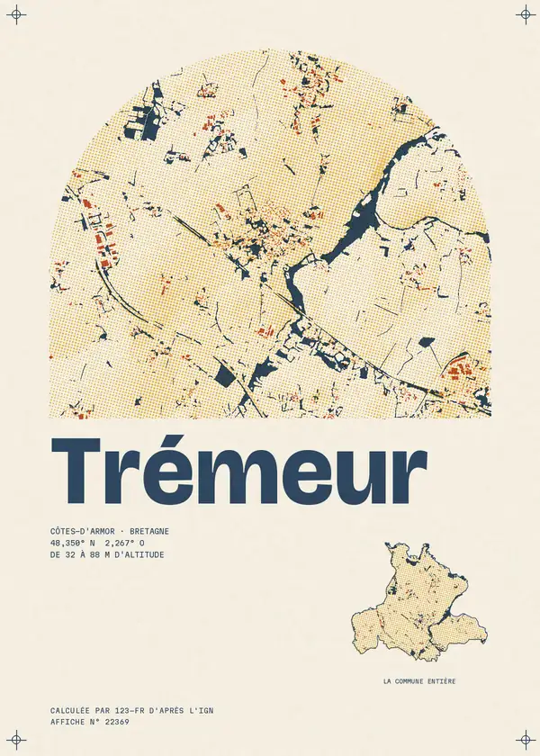 Affiche de Trémeur, calculée par 123-fr d'après l'IGN