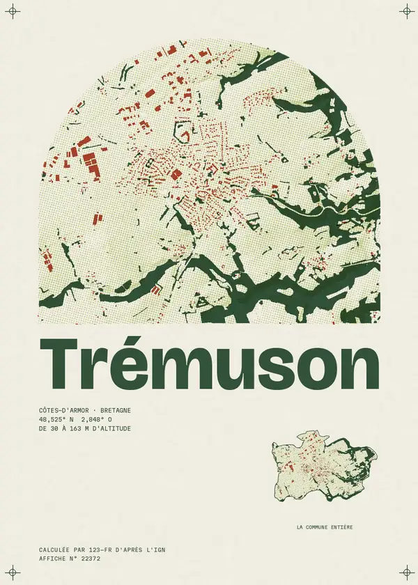 Affiche de Trémuson, calculée par 123-fr d'après l'IGN
