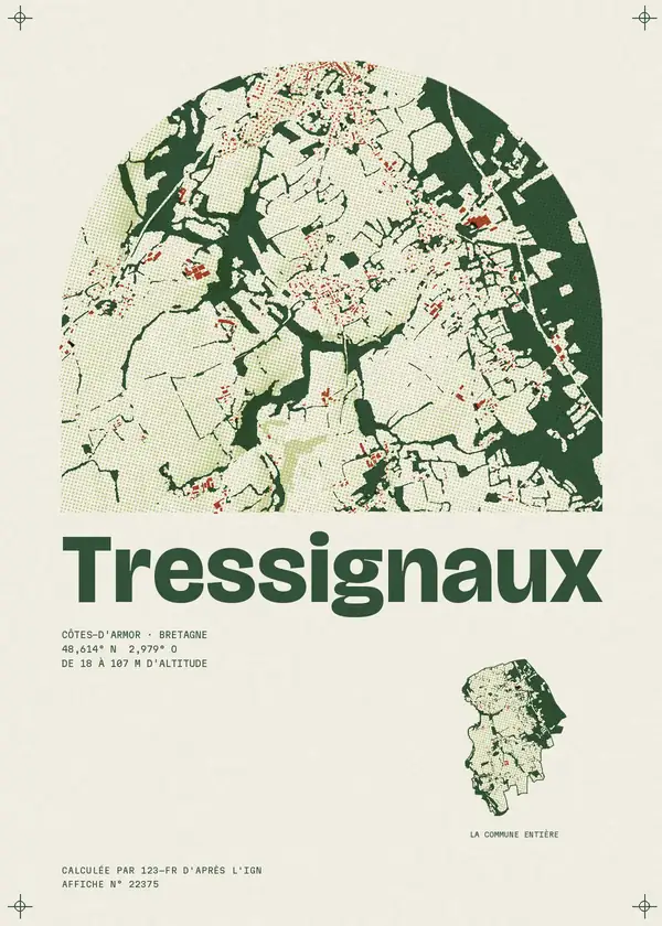 Affiche de Tressignaux, calculée par 123-fr d'après l'IGN