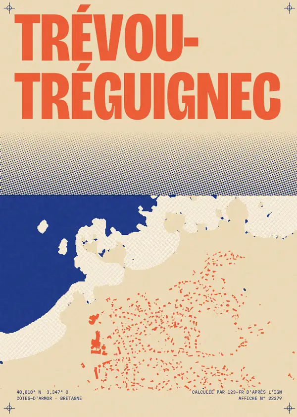 Affiche de Trévou-Tréguignec, calculée par 123-fr d'après l'IGN