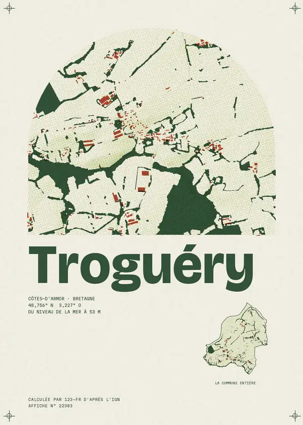 Affiche de Troguéry, calculée par 123-fr d'après l'IGN