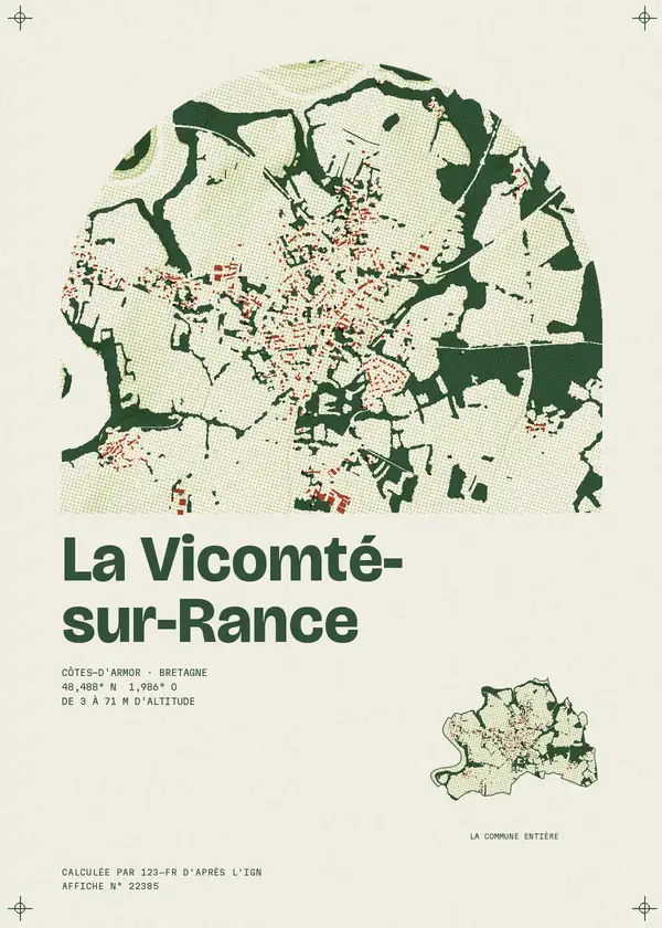 Affiche de La Vicomté-sur-Rance, calculée par 123-fr d'après l'IGN