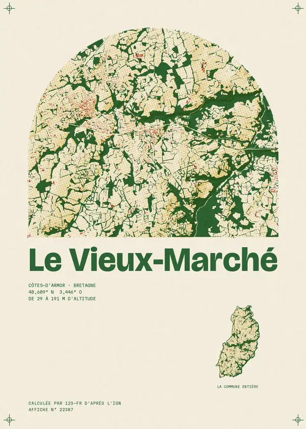 Affiche de Le Vieux-Marché, calculée par 123-fr d'après l'IGN