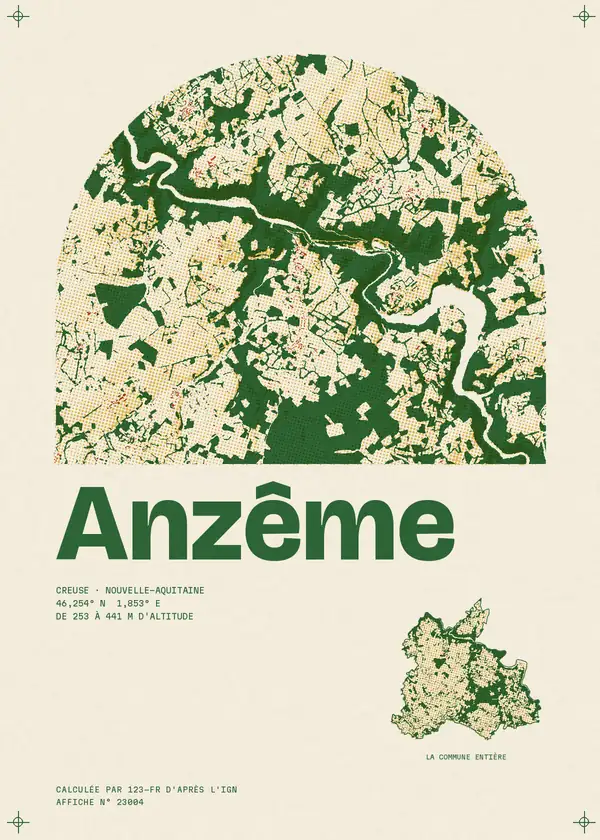 Affiche de Anzême, calculée par 123-fr d'après l'IGN