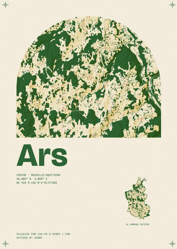 Affiche de Ars, calculée par 123-fr d'après l'IGN