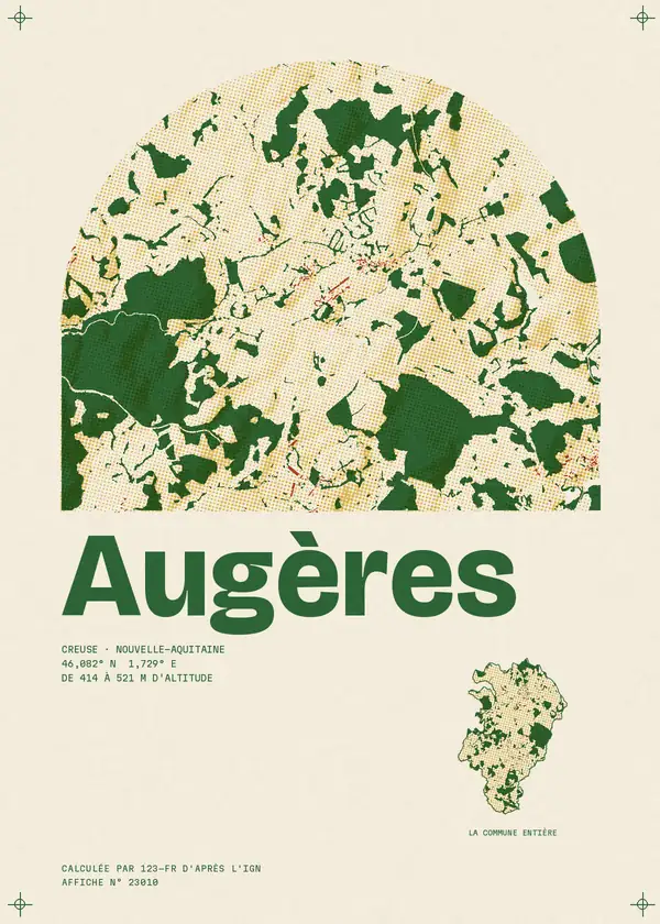 Affiche de Augères, calculée par 123-fr d'après l'IGN