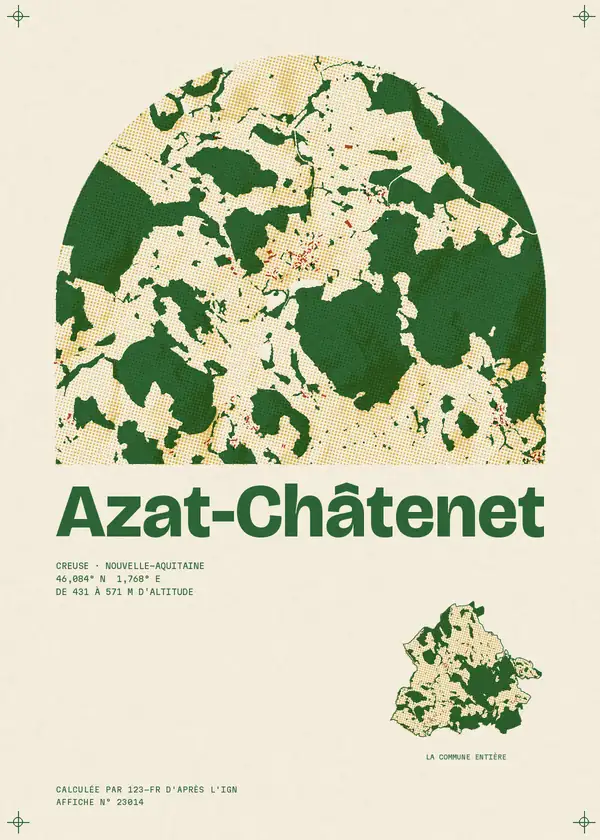 Affiche de Azat-Châtenet, calculée par 123-fr d'après l'IGN