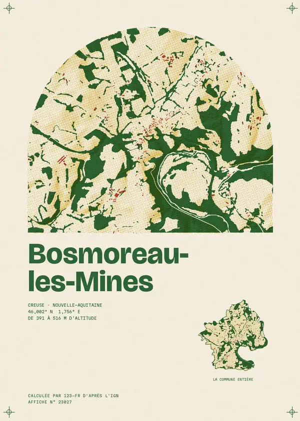 Affiche de Bosmoreau-les-Mines, calculée par 123-fr d'après l'IGN