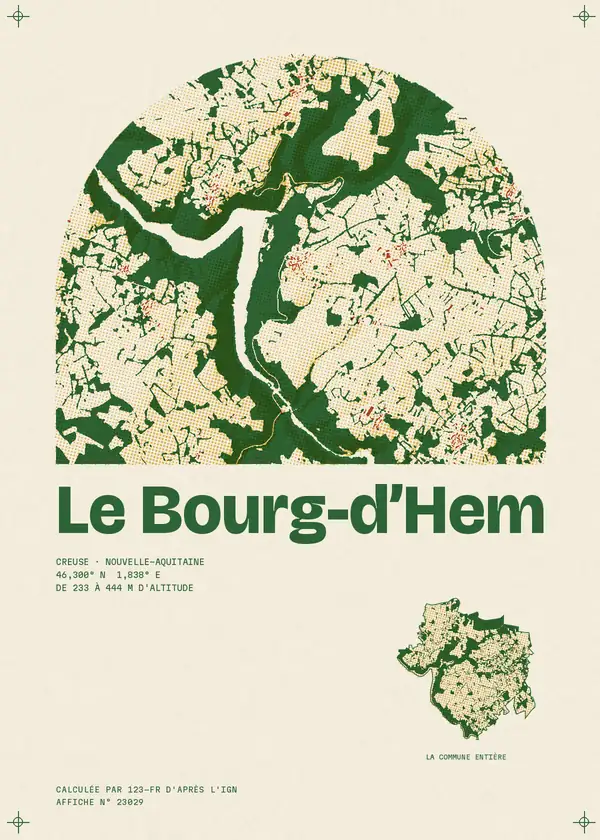 Affiche de Le Bourg-d'Hem, calculée par 123-fr d'après l'IGN