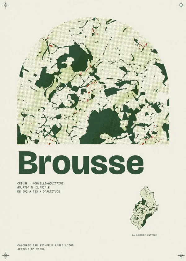 Affiche de Brousse, calculée par 123-fr d'après l'IGN
