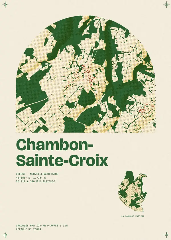 Affiche de Chambon-Sainte-Croix, calculée par 123-fr d'après l'IGN