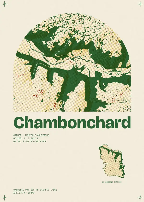 Affiche de Chambonchard, calculée par 123-fr d'après l'IGN