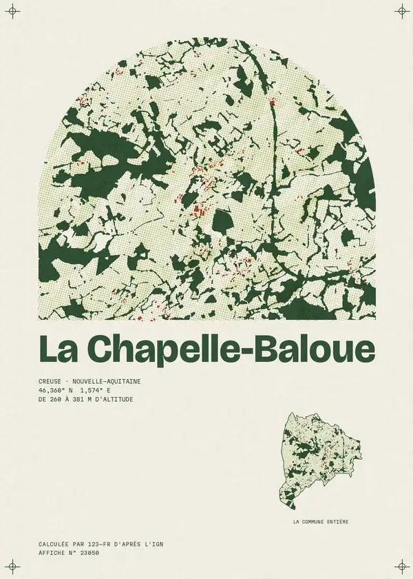 Affiche de La Chapelle-Baloue, calculée par 123-fr d'après l'IGN