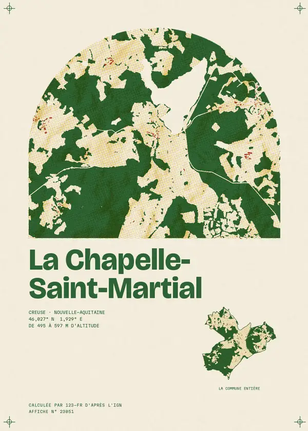 Affiche de La Chapelle-Saint-Martial, calculée par 123-fr d'après l'IGN