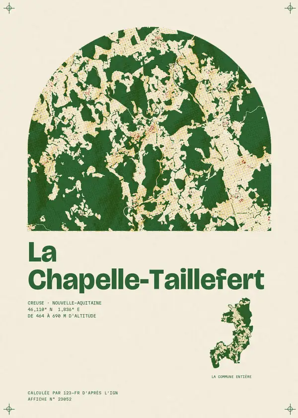 Affiche de La Chapelle-Taillefert, calculée par 123-fr d'après l'IGN