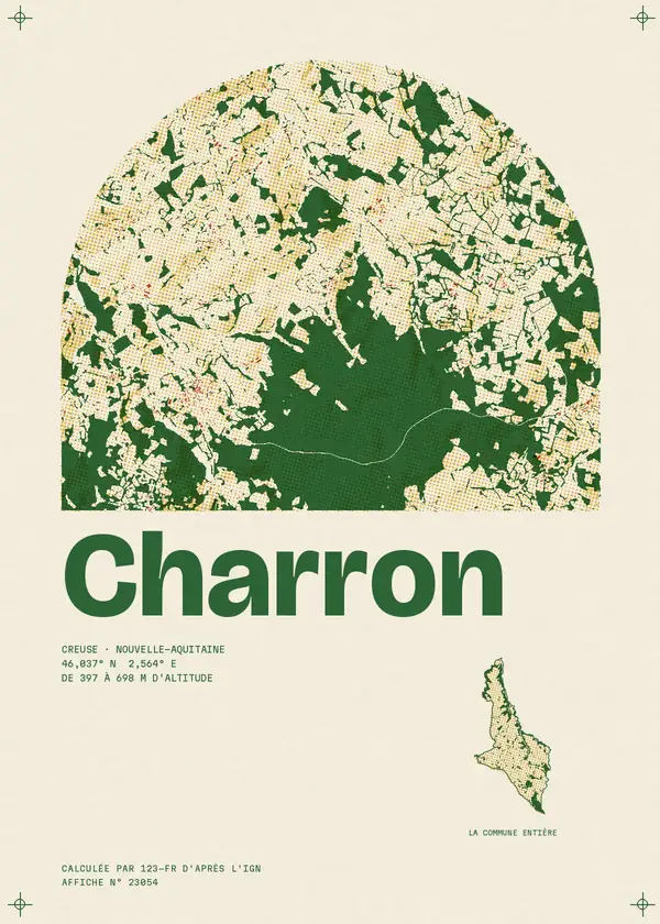 Affiche de Charron, calculée par 123-fr d'après l'IGN