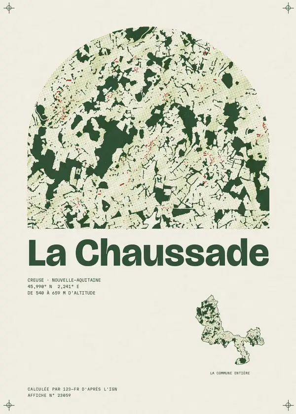 Affiche de La Chaussade, calculée par 123-fr d'après l'IGN