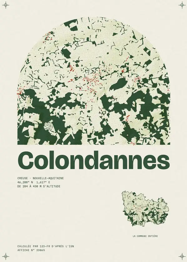 Affiche de Colondannes, calculée par 123-fr d'après l'IGN