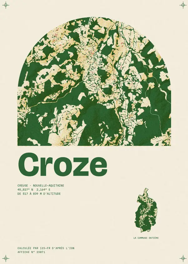Affiche de Croze, calculée par 123-fr d'après l'IGN