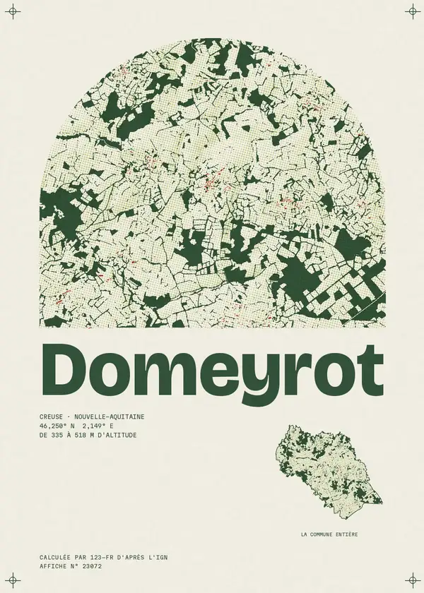 Affiche de Domeyrot, calculée par 123-fr d'après l'IGN