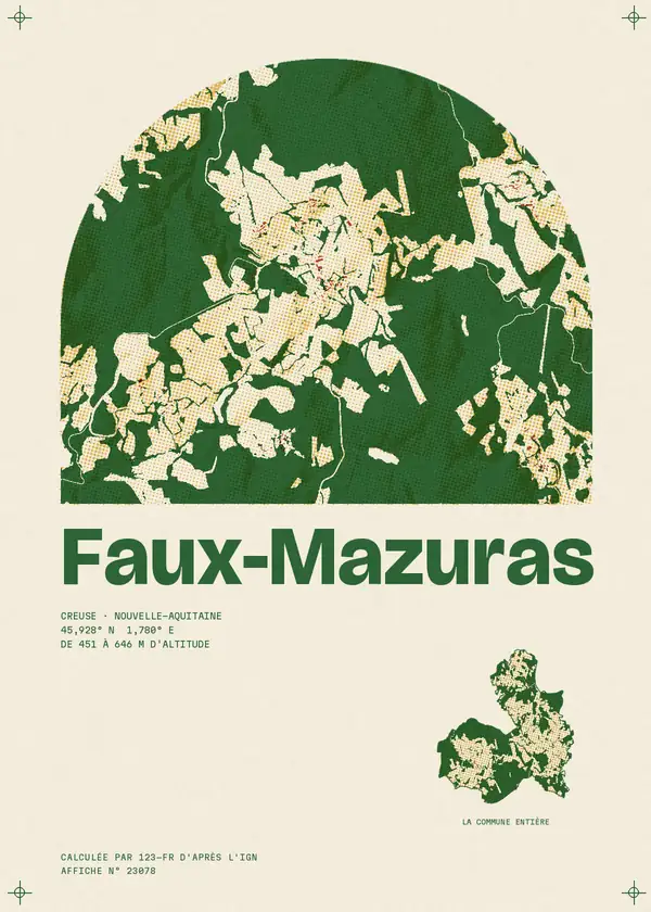 Affiche de Faux-Mazuras, calculée par 123-fr d'après l'IGN