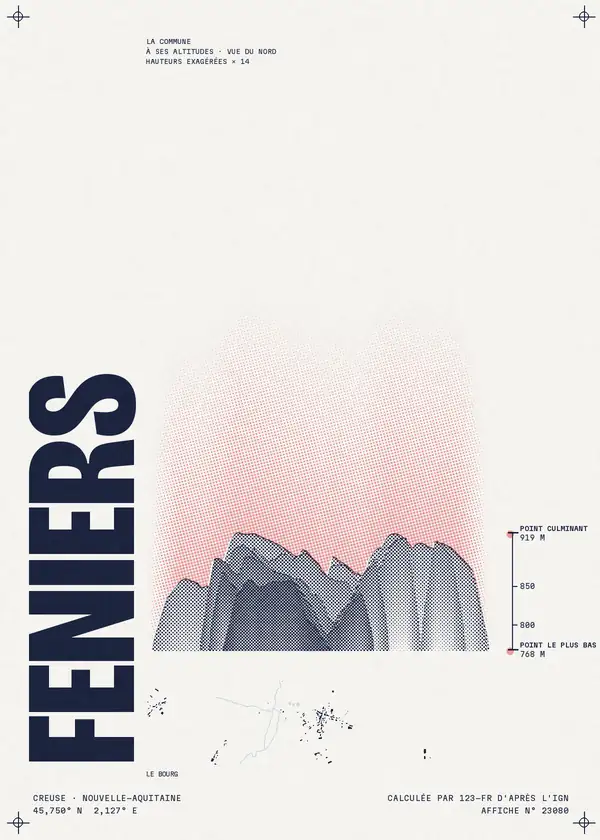 Affiche de Féniers, calculée par 123-fr d'après l'IGN