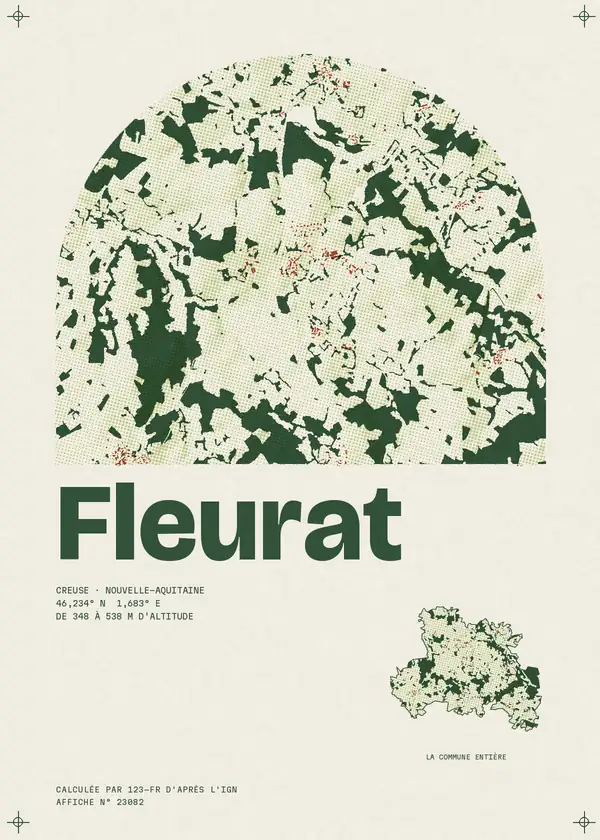 Affiche de Fleurat, calculée par 123-fr d'après l'IGN